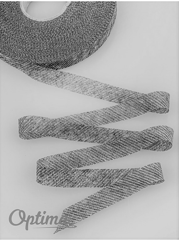 Флизелиновая лента по косой ширина 15 мм (рулон 100м.) серая 