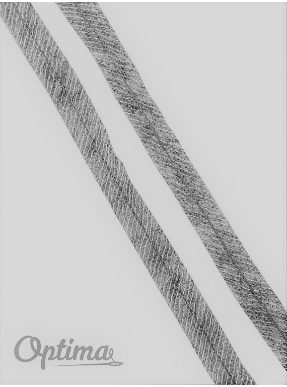 Нитепрошивная лента по косой со строчкой ширина 10 мм (рулон 100м.) серая