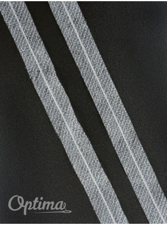 Нитепрошивная лента по косой со строчкой ширина 15 мм (рулон 100м.) белая