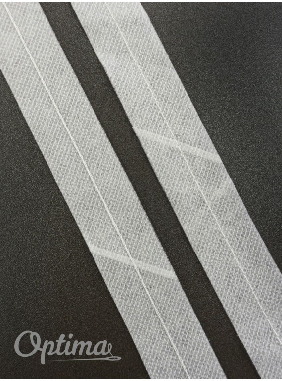 лента по косой со строчкой ширина 30/2 мм (рулон 100м.) белая 